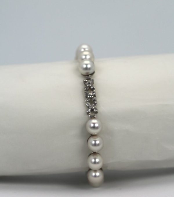 Estate Akoya Pearl Bracelet With Diamonds - Fine Estate & Vintage Jewelry | Cris Notti Jewels
