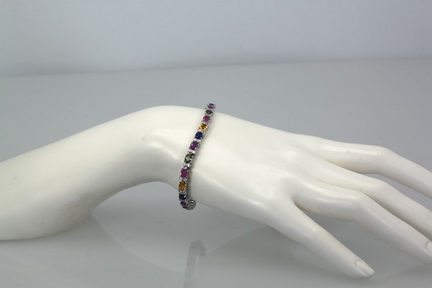 Multi Colored Fancy Sapphire Diamond Bracelet - Detail View 3 | Cris Notti Jewels