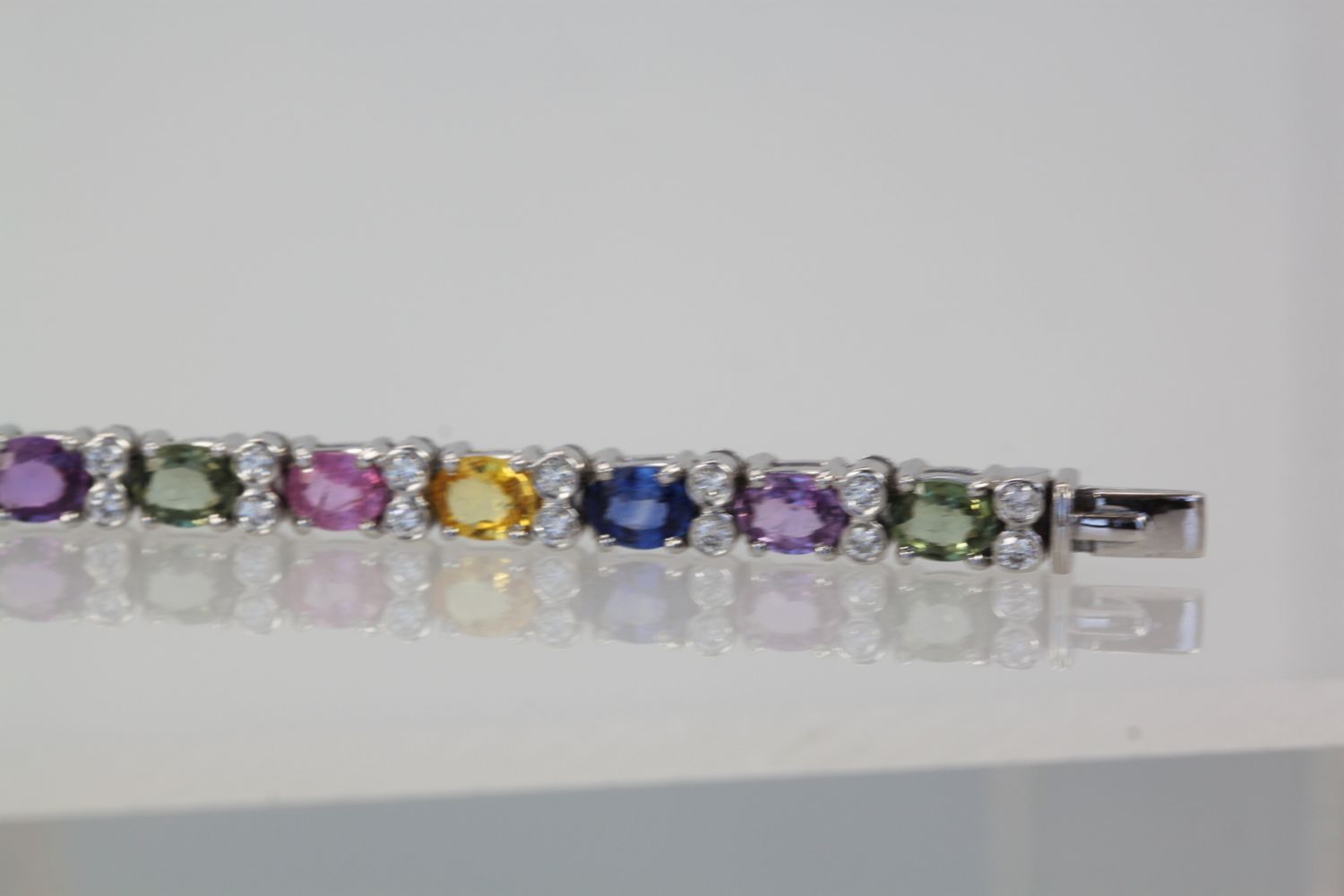 Multi Colored Fancy Sapphire Diamond Bracelet - Detail View 2 | Cris Notti Jewels