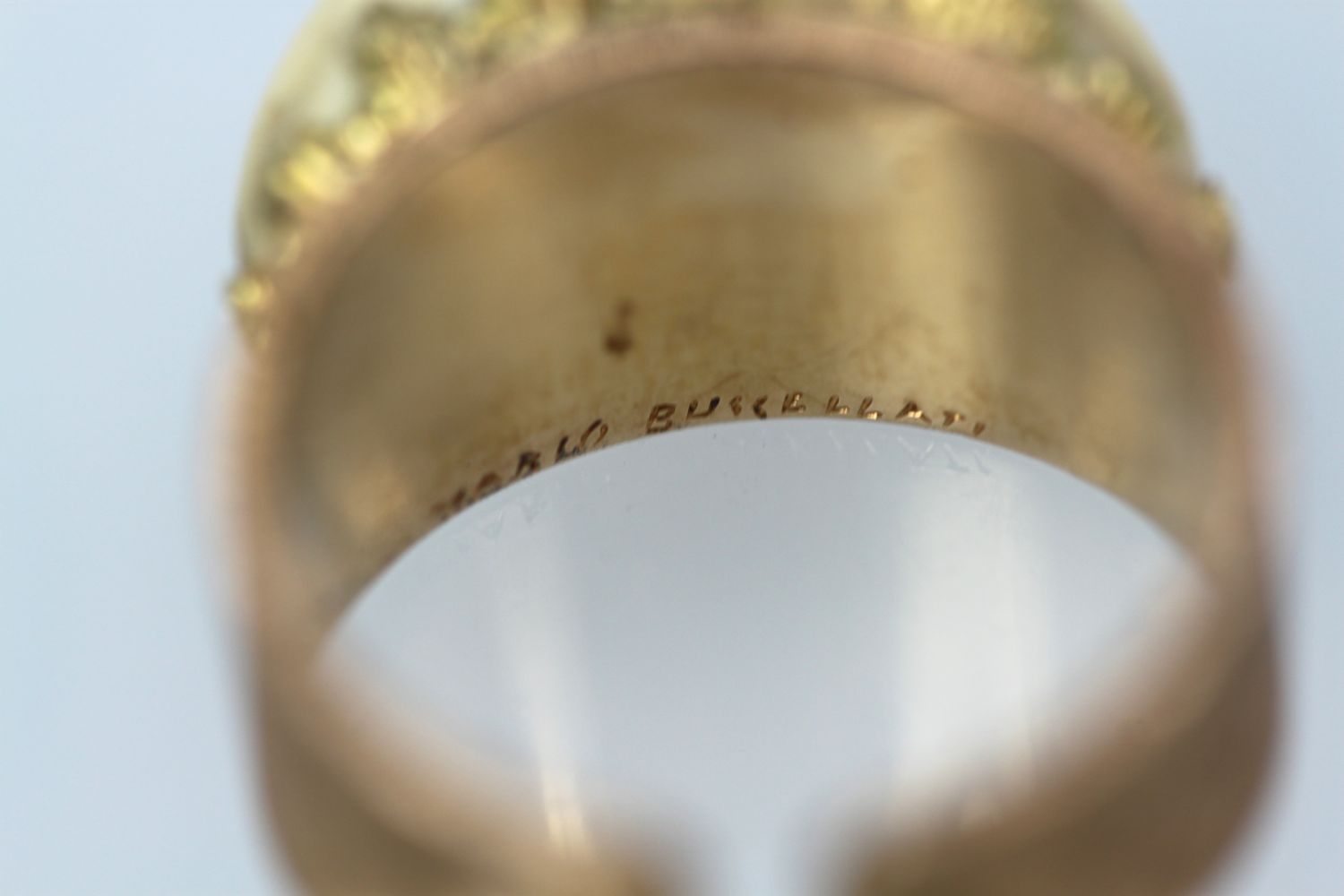 Buccellati 18K Brushed Yellow Gold & Turquoise Ring - Detail View 8 | Cris Notti Jewels
