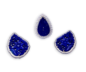 Carved Lapis Moonstone Ring - Fine Estate & Vintage Jewelry | Cris Notti Jewels