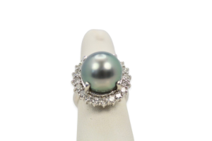 Tahitian Black South Sea Pearl Ring - Fine Estate & Vintage Jewelry | Cris Notti Jewels