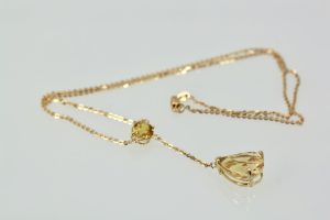 Citrine Double Drop Necklace in 18K Gold - Fine Estate & Vintage Jewelry | Cris Notti Jewels