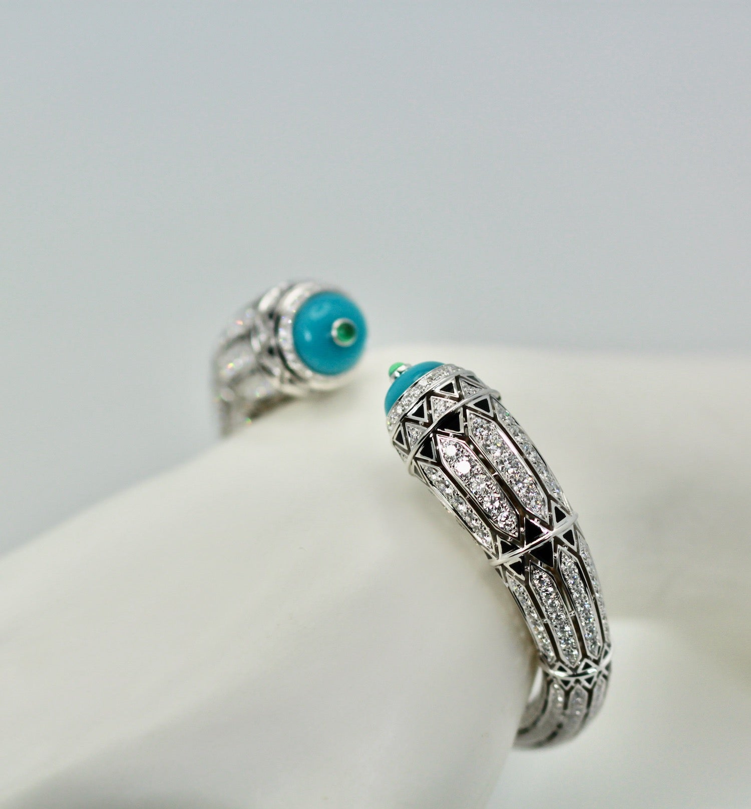 Cartier High Jewelry Diamond Turquoise Bracelet - Detail View 1 | Cris Notti Jewels