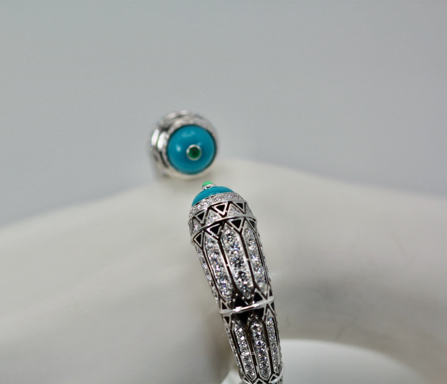 Cartier High Jewelry Diamond Turquoise Bracelet - Detail View 8 | Cris Notti Jewels