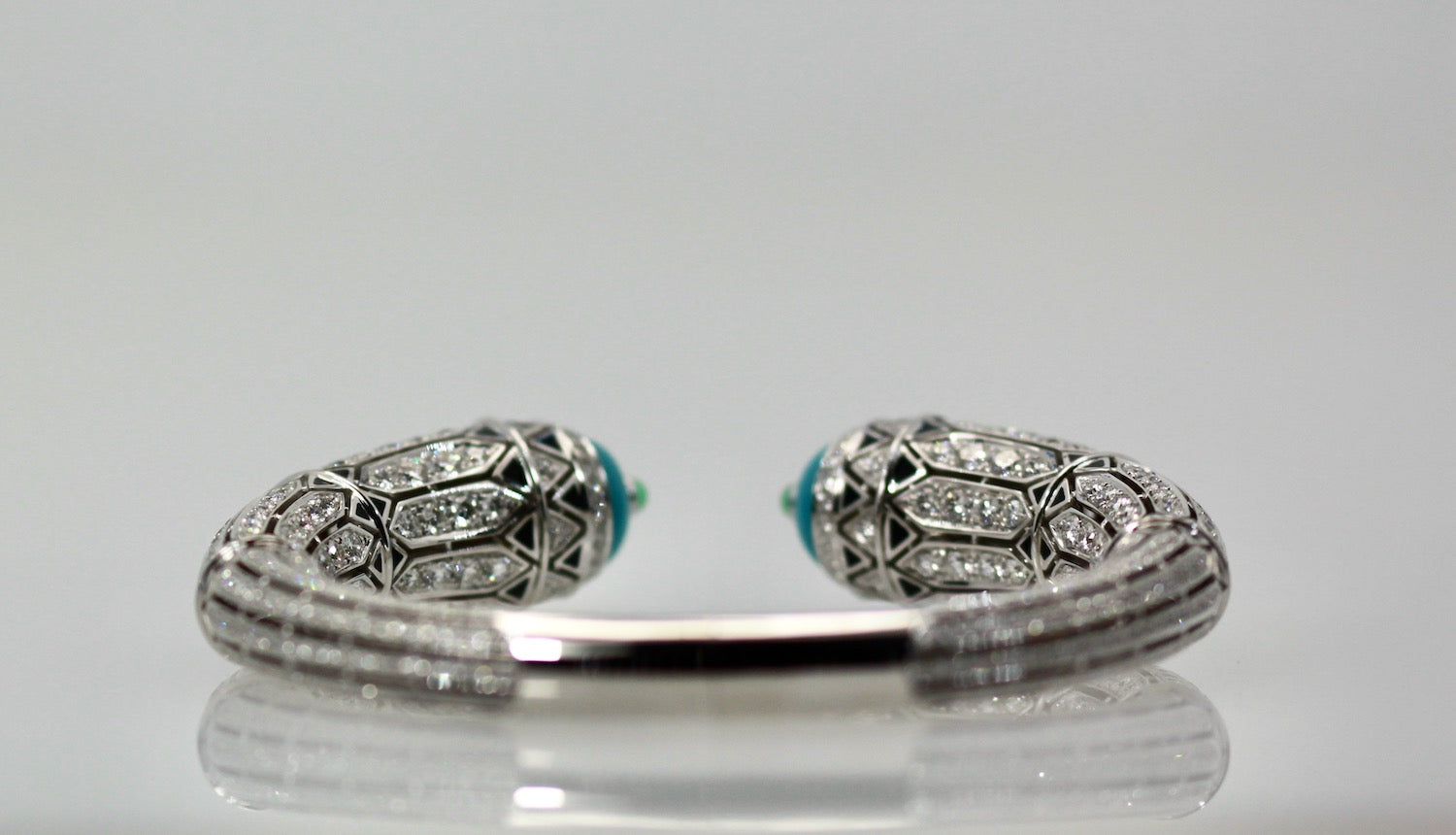 Cartier High Jewelry Diamond Turquoise Bracelet - Detail View 4 | Cris Notti Jewels