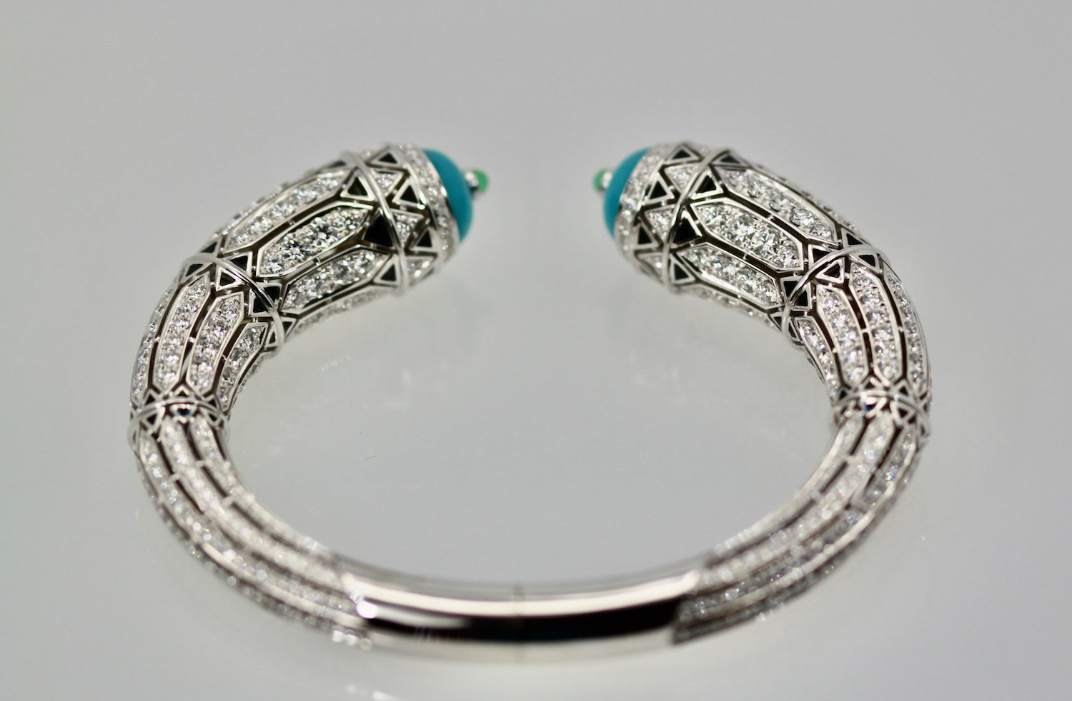 Cartier High Jewelry Diamond Turquoise Bracelet - Detail View 6 | Cris Notti Jewels
