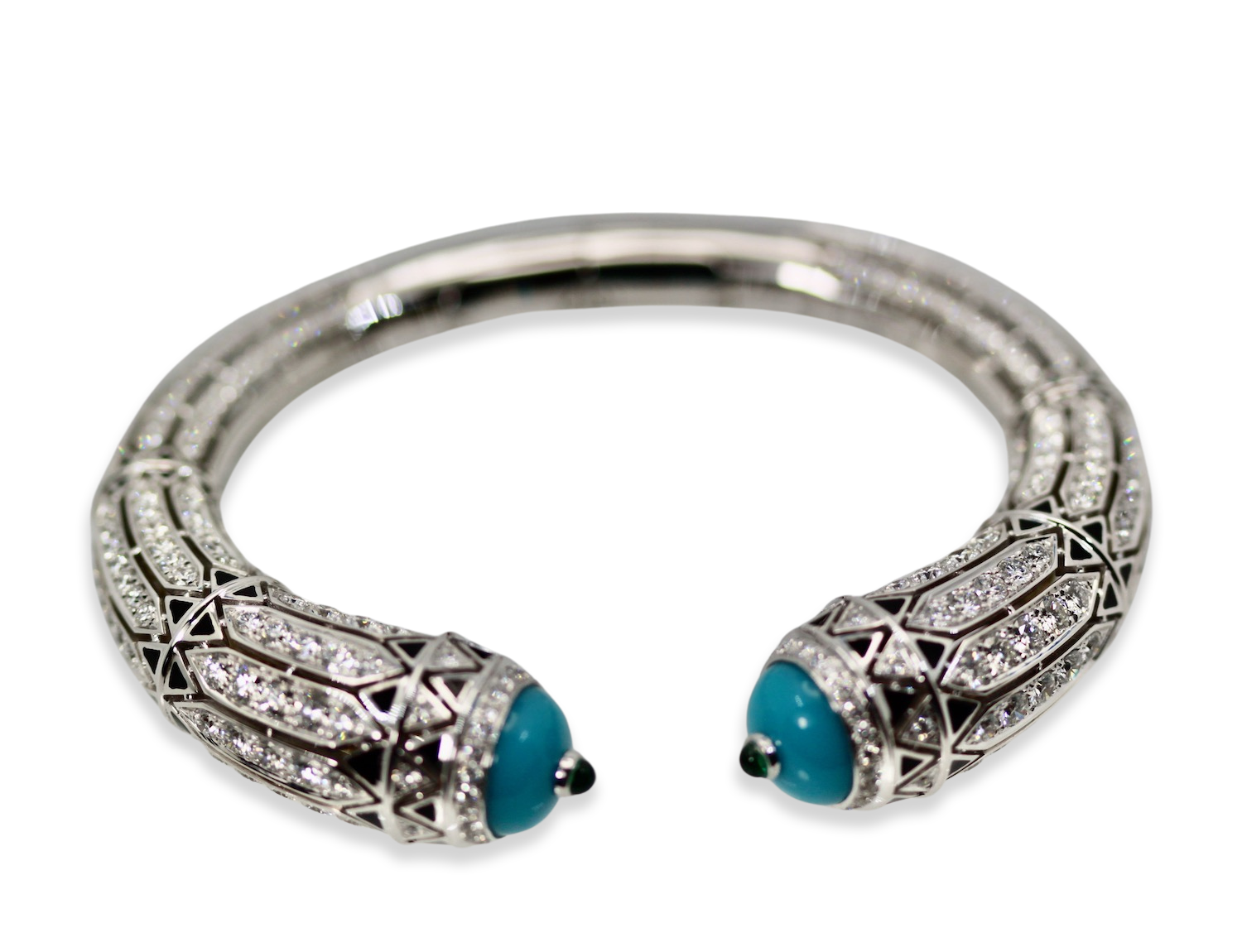 Cartier High Jewelry Diamond Turquoise Bracelet - Detail View 11 | Cris Notti Jewels