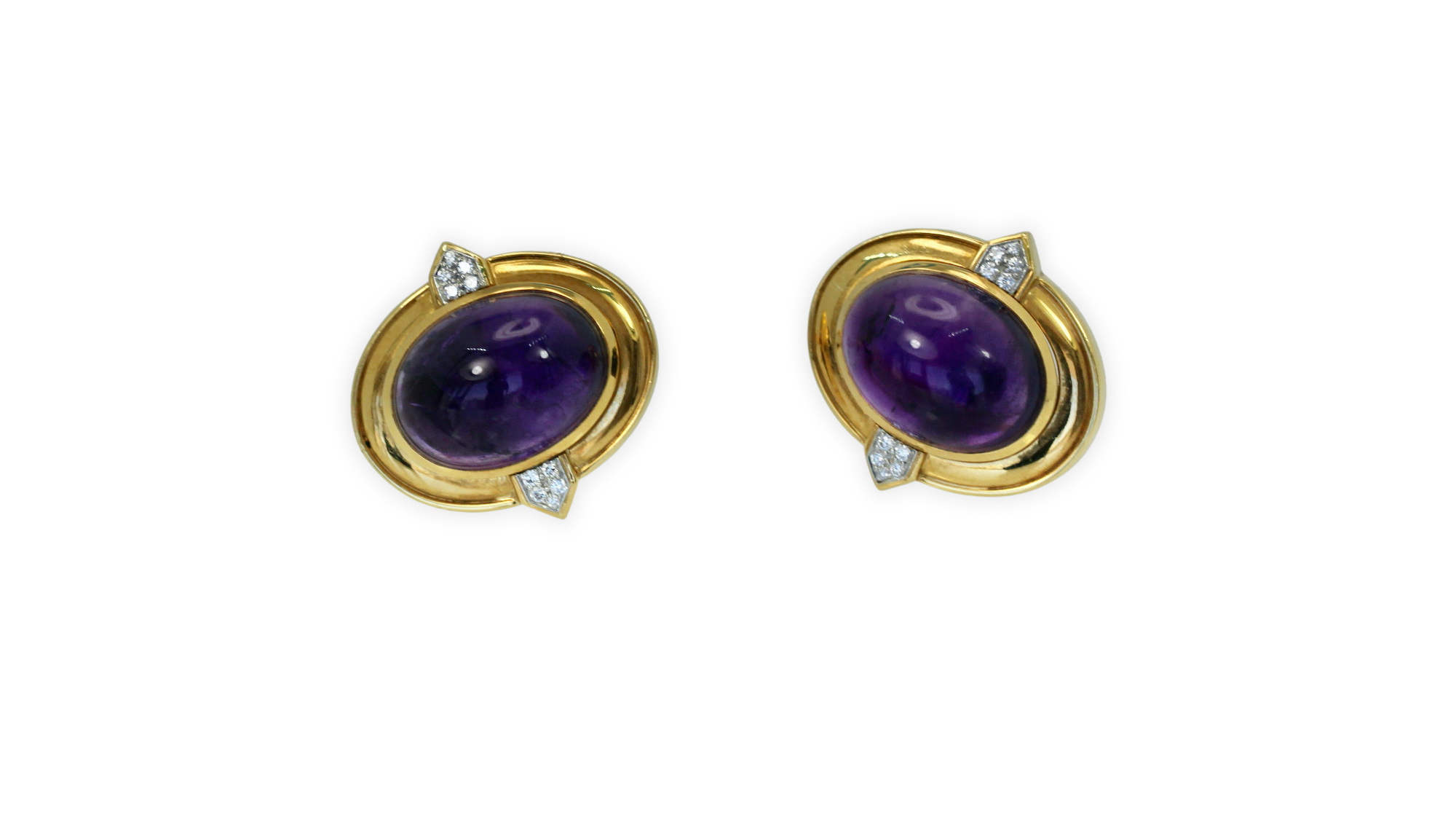 David Webb Amethyst Cabochon Earrings 18K - Detail View 5 | Cris Notti Jewels