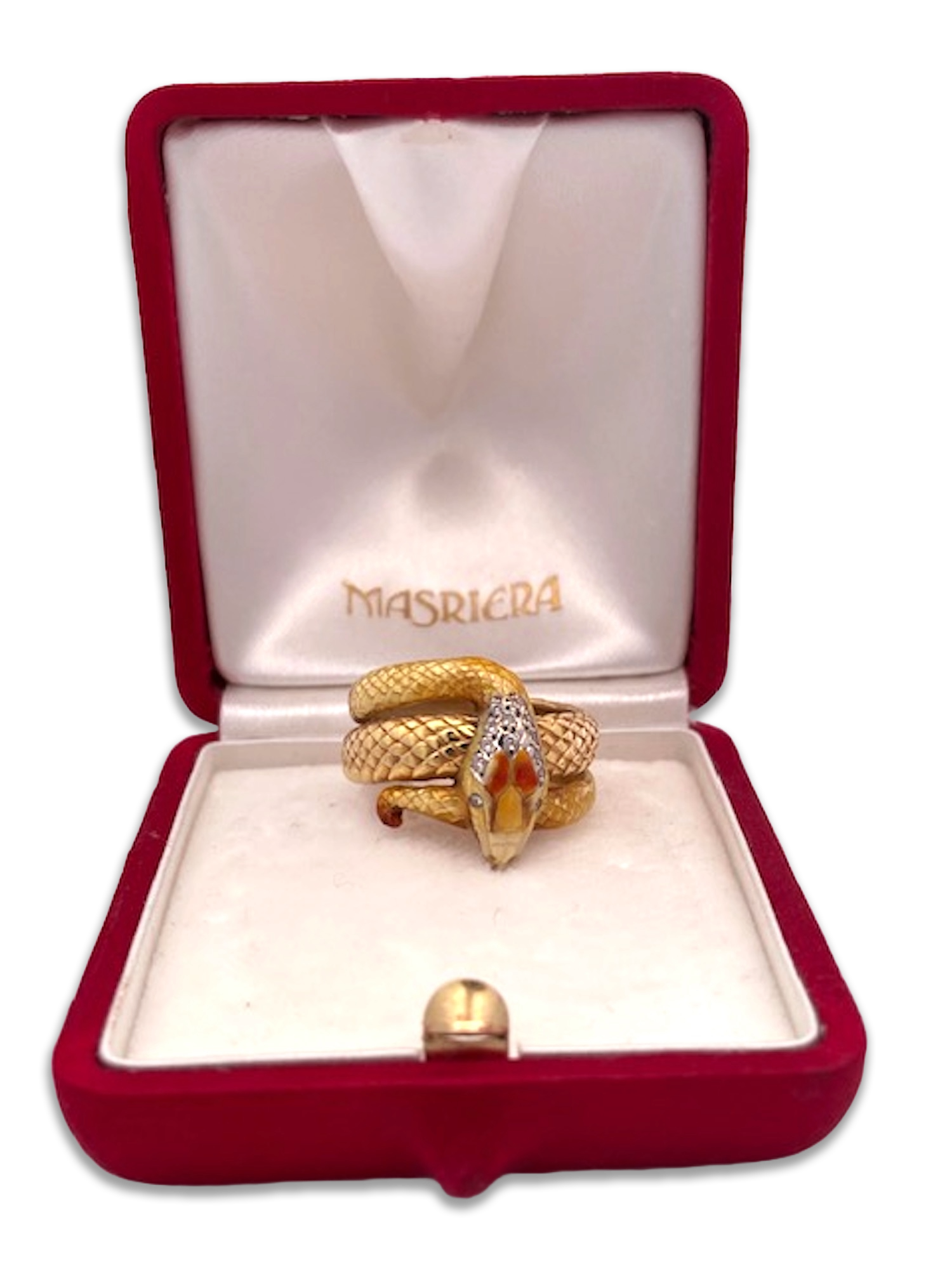 Masriera 18K Enamel Snake Ring - Fine Estate & Vintage Jewelry | Cris Notti Jewels