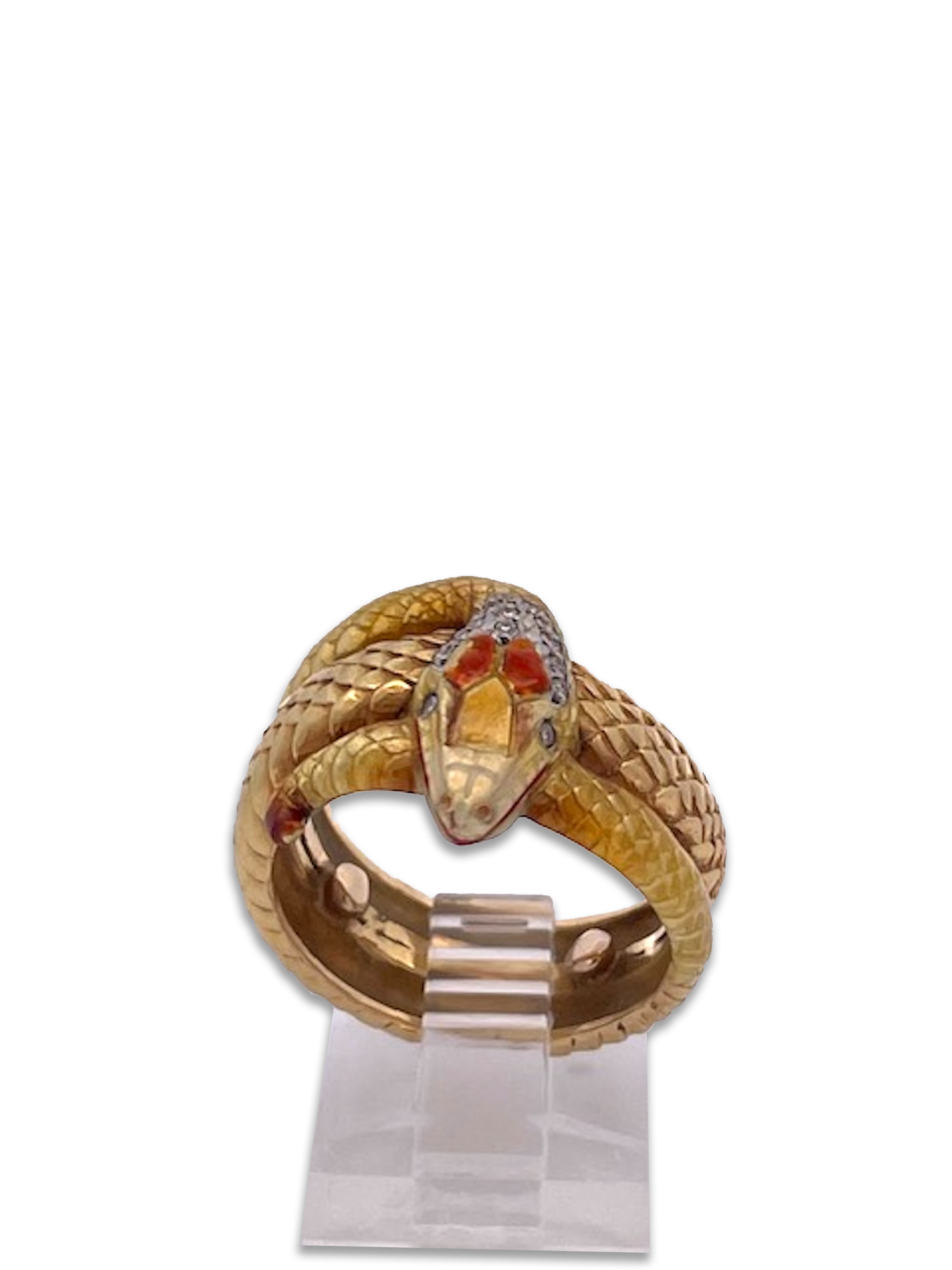 Masriera 18K Enamel Snake Ring - Detail View 1 | Cris Notti Jewels