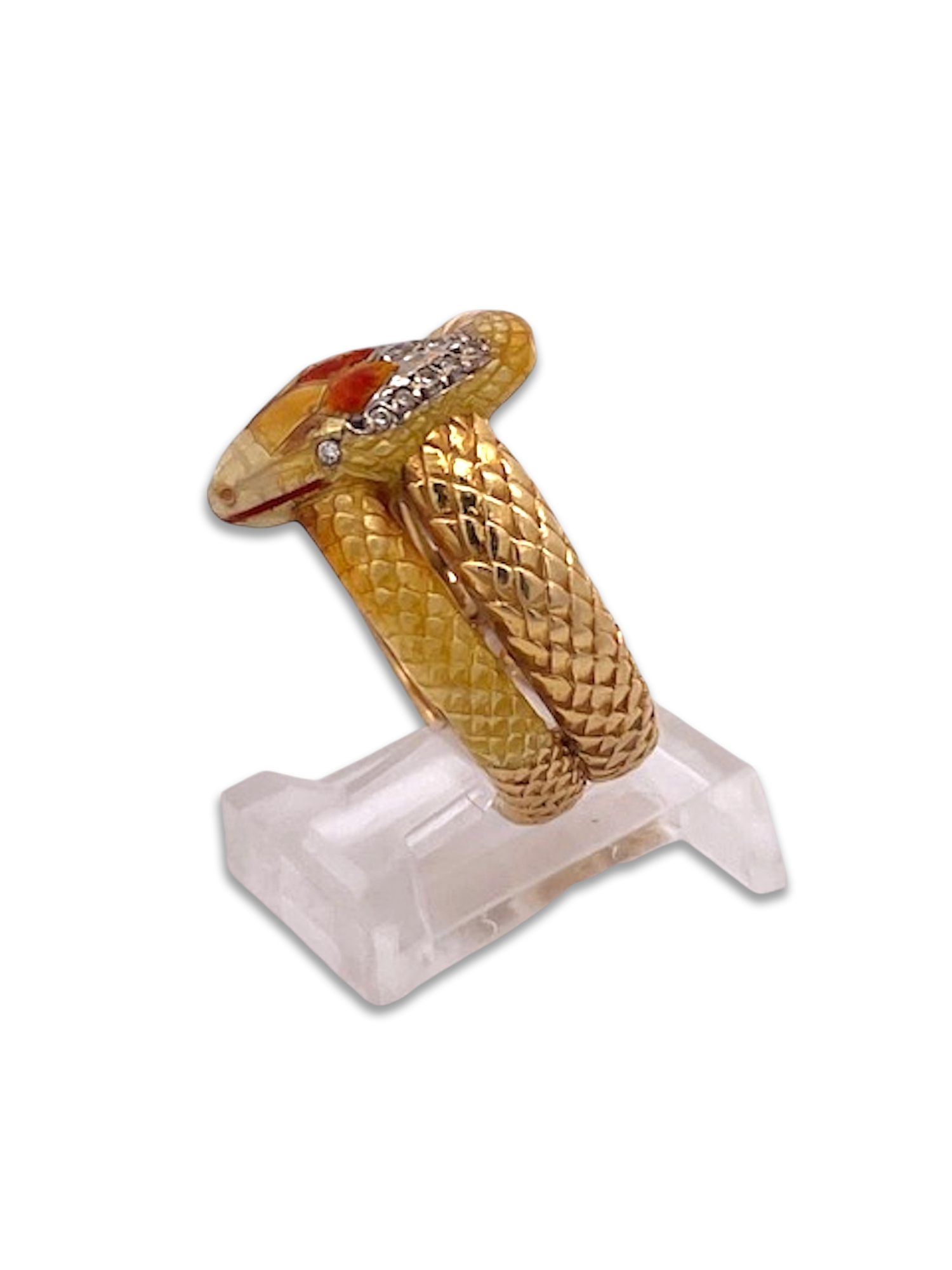 Masriera 18K Enamel Snake Ring - Detail View 3 | Cris Notti Jewels