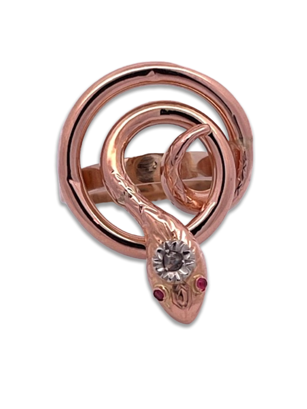 15K Snake Ring in Circular Format - Fine Estate & Vintage Jewelry | Cris Notti Jewels