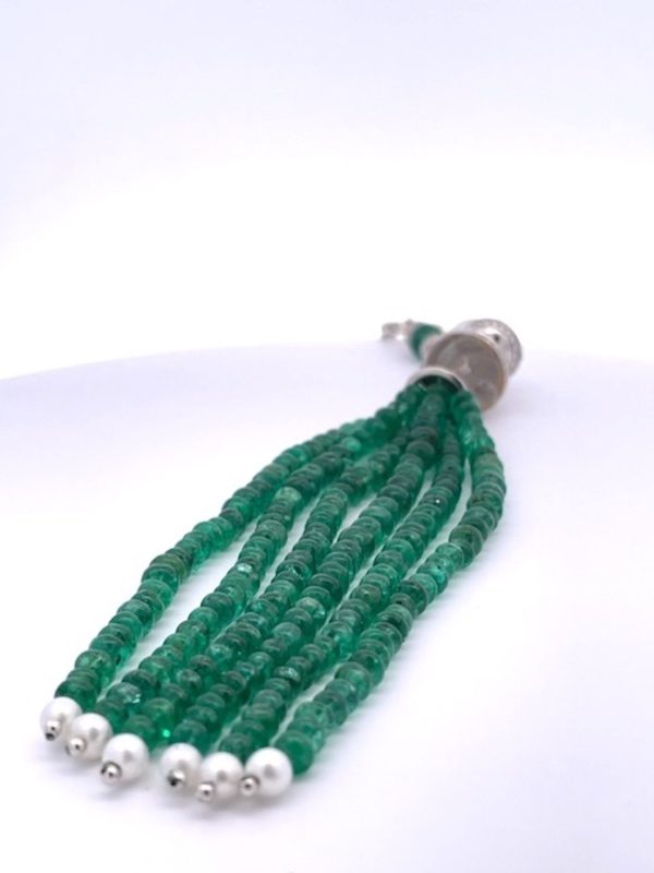 Rock Crystal Emerald Diamond Tassel - Fine Estate & Vintage Jewelry | Cris Notti Jewels