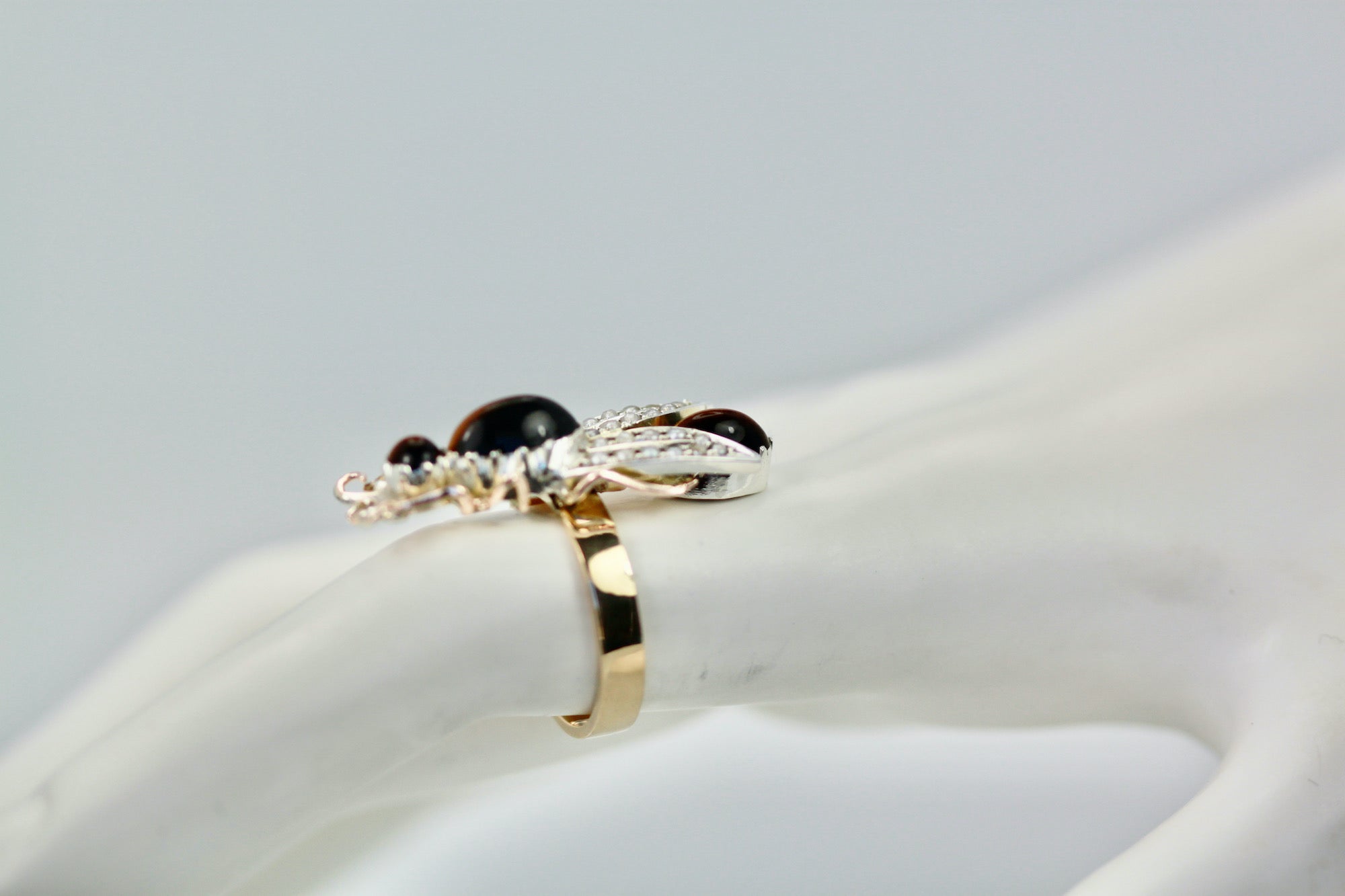Tigers Eye Seed Pearl Insect Ring - Detail View 6 | Cris Notti Jewels
