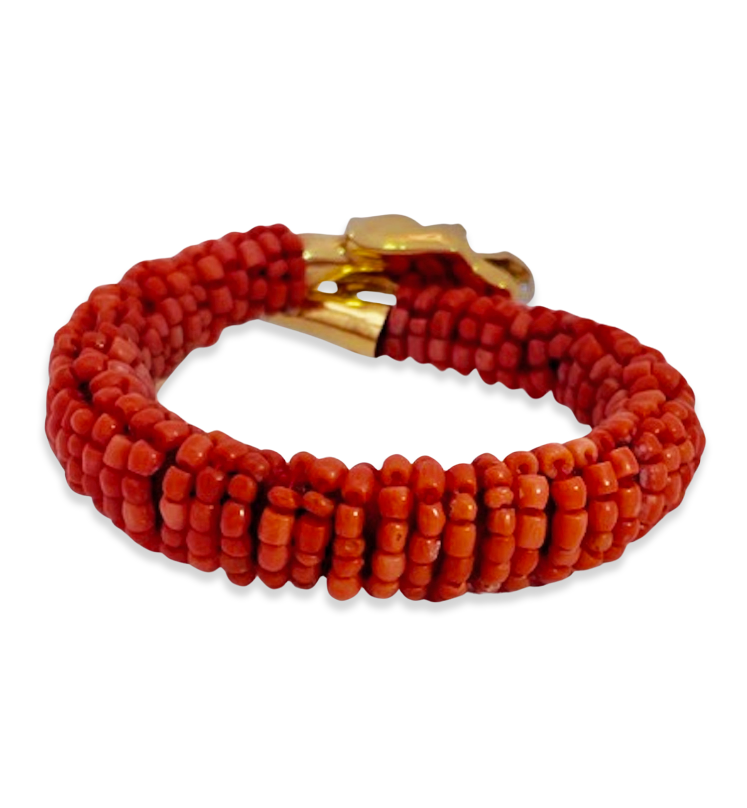Coral Beaded Snake Bracelet 9K - Detail View 1 | Cris Notti Jewels