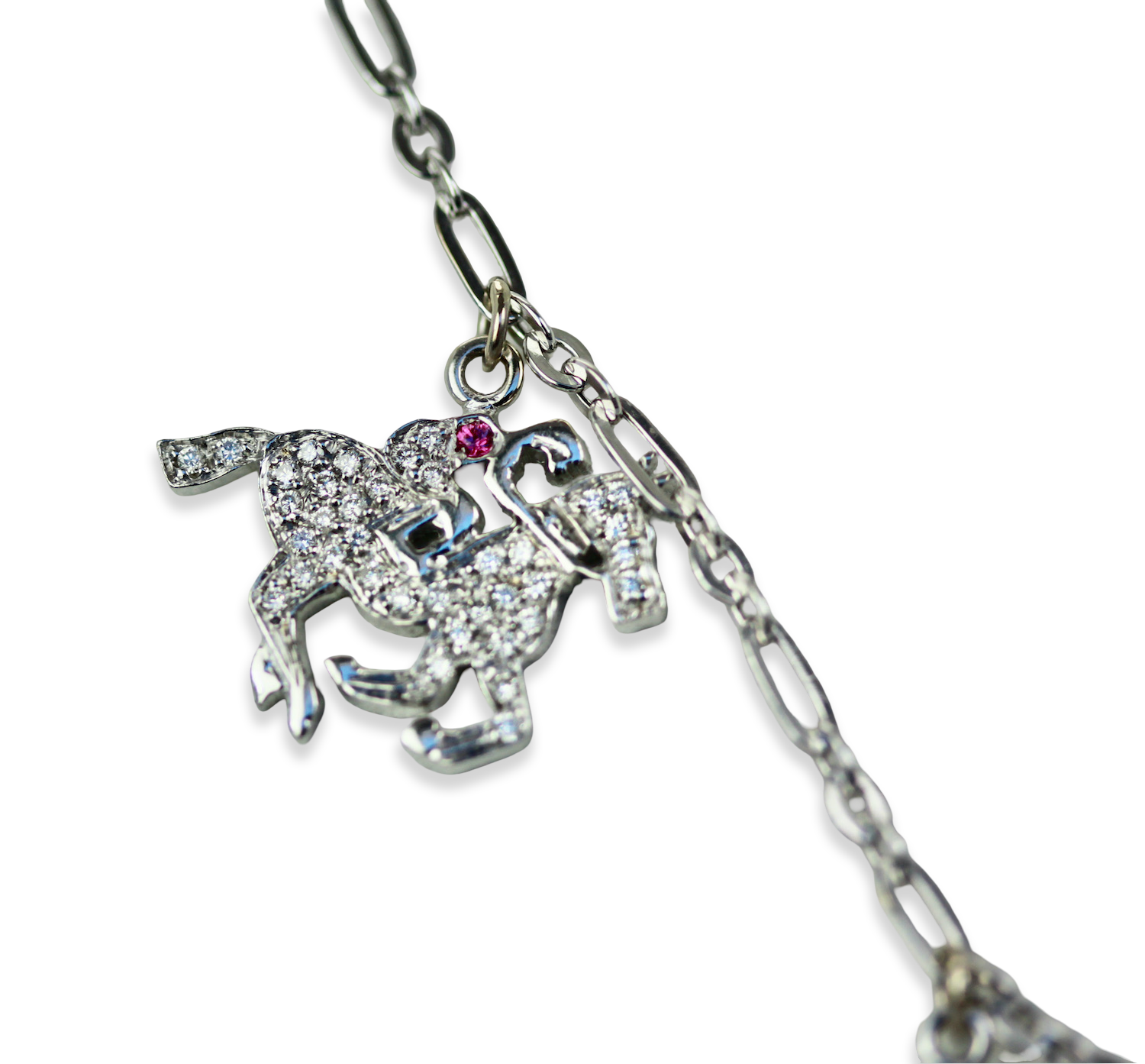 Deco Platinum Charm Necklace - Detail View 3 | Cris Notti Jewels