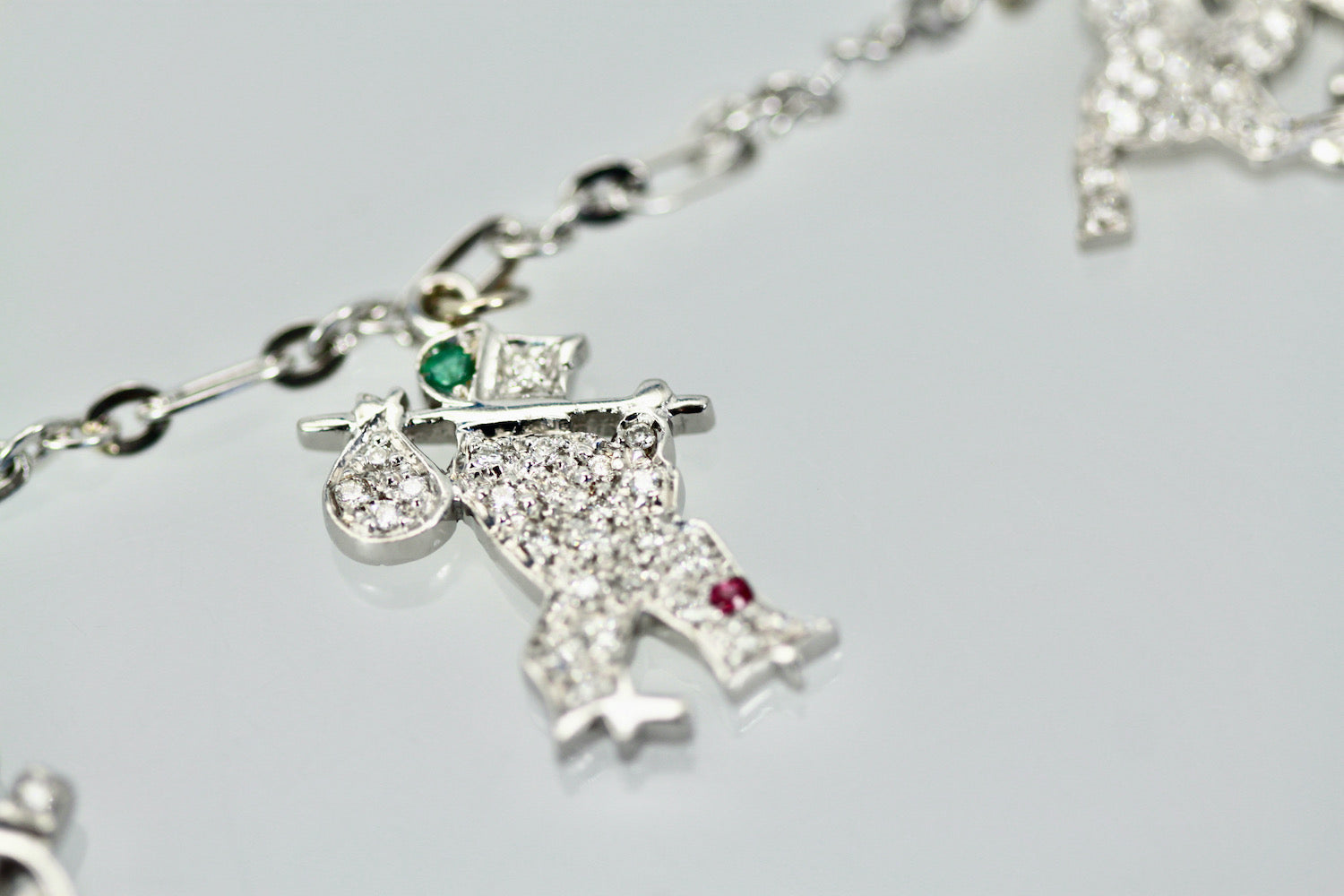 Deco Platinum Charm Necklace - Detail View 7 | Cris Notti Jewels