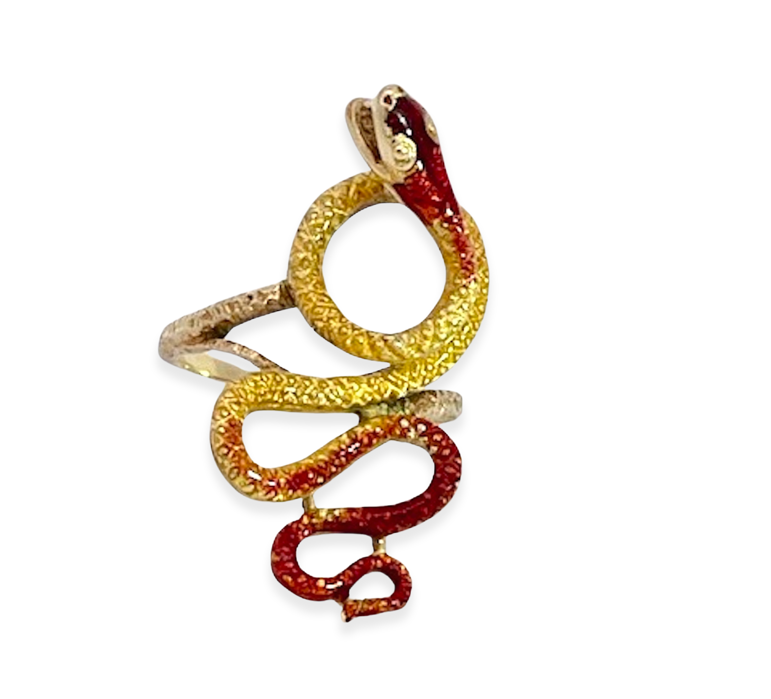 18K Enamel Snake Ring, Florence 1961 - Fine Estate & Vintage Jewelry | Cris Notti Jewels