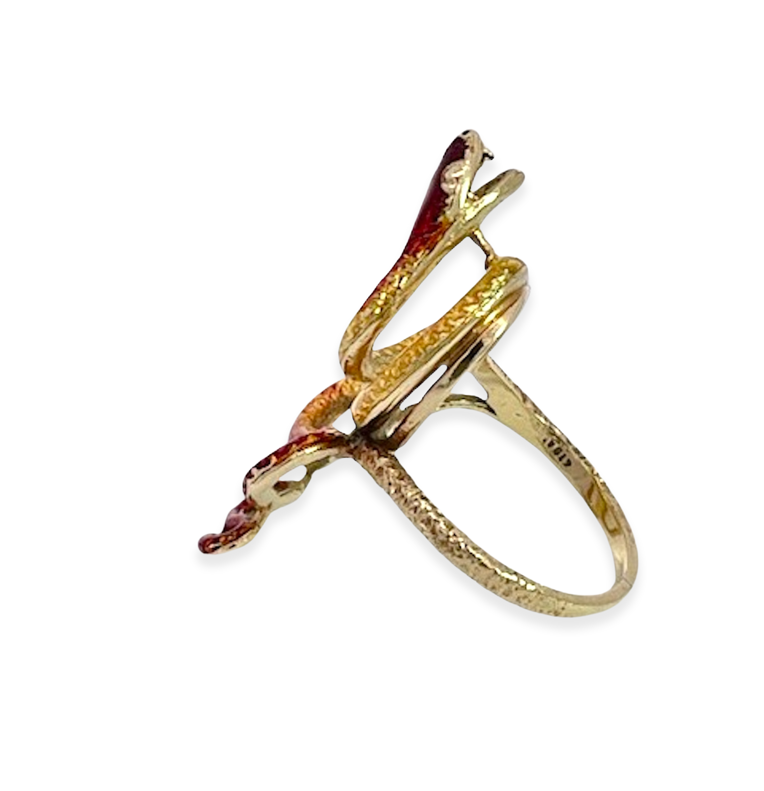 18K Enamel Snake Ring, Florence 1961 - Detail View 5 | Cris Notti Jewels
