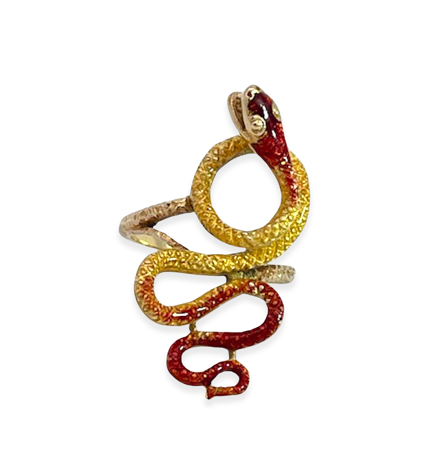 18K Enamel Snake Ring, Florence 1961 - Detail View 7 | Cris Notti Jewels
