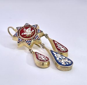 Antique Micro Mosaic Drop Earrings 1880’s - Fine Estate & Vintage Jewelry | Cris Notti Jewels