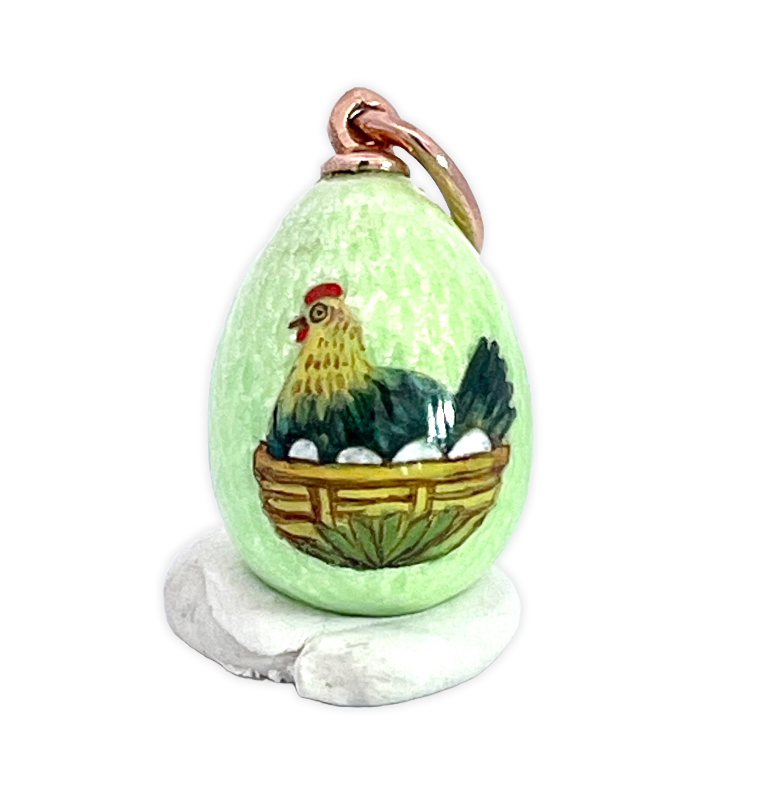 14K Yellow Gold Enamel Egg Pendant - Fine Estate & Vintage Jewelry | Cris Notti Jewels