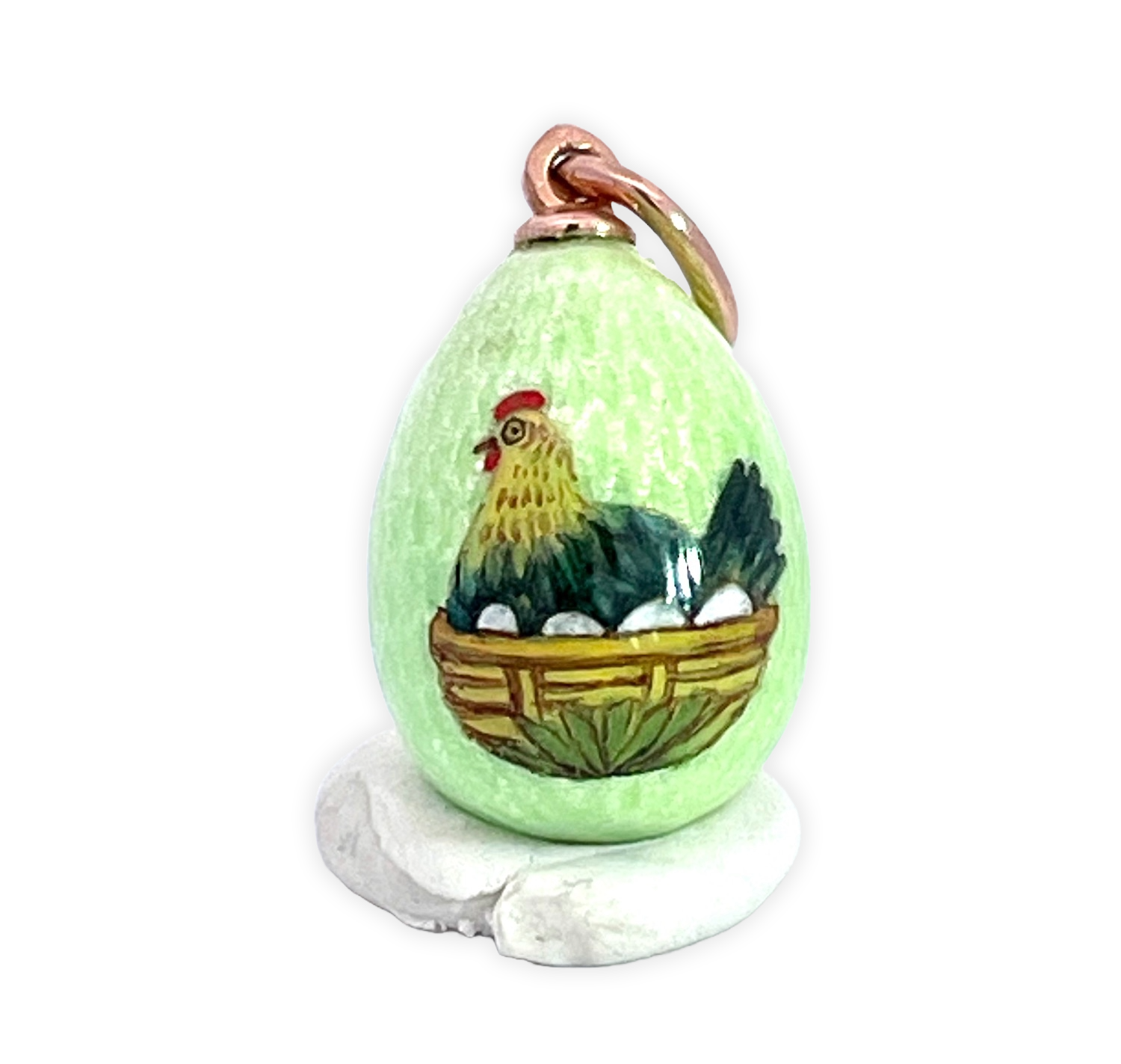 14K Yellow Gold Enamel Egg Pendant - Detail View 2 | Cris Notti Jewels