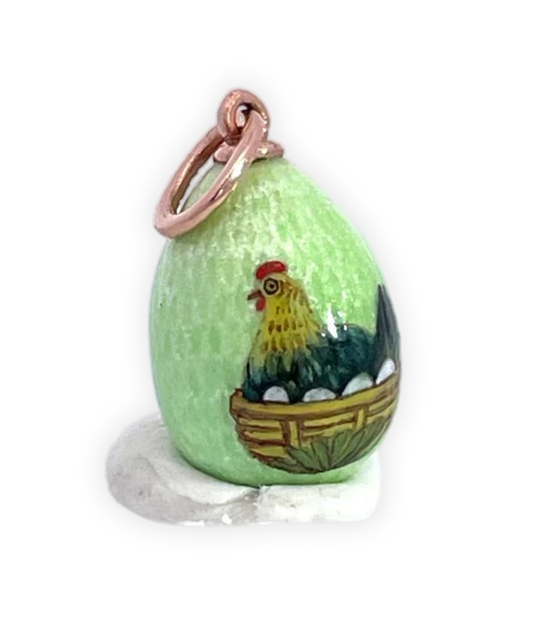 14K Yellow Gold Enamel Egg Pendant - Detail View 4 | Cris Notti Jewels