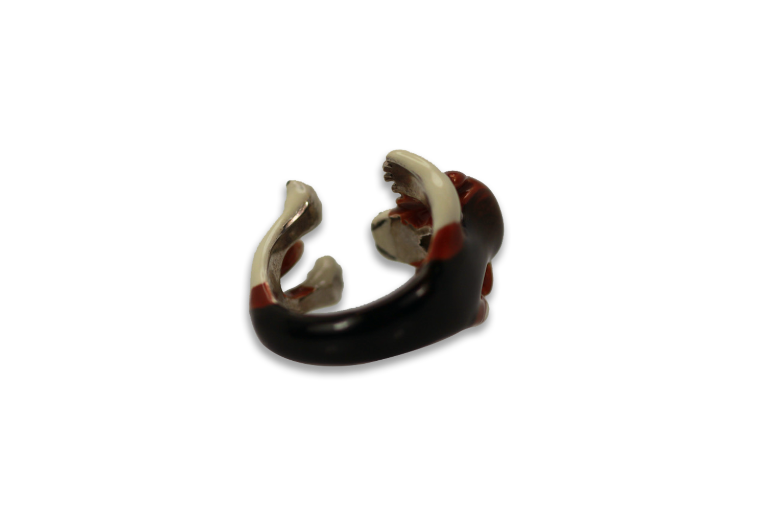 Enamel on Silver Ceramic Beagle Dog ring - Detail View 4 | Cris Notti Jewels