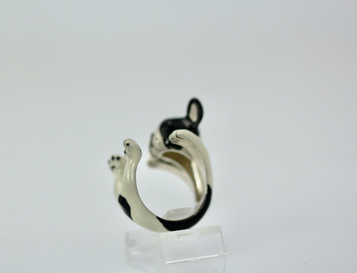 Enamel Silver Boston Terrier Dog - Detail View 5 | Cris Notti Jewels