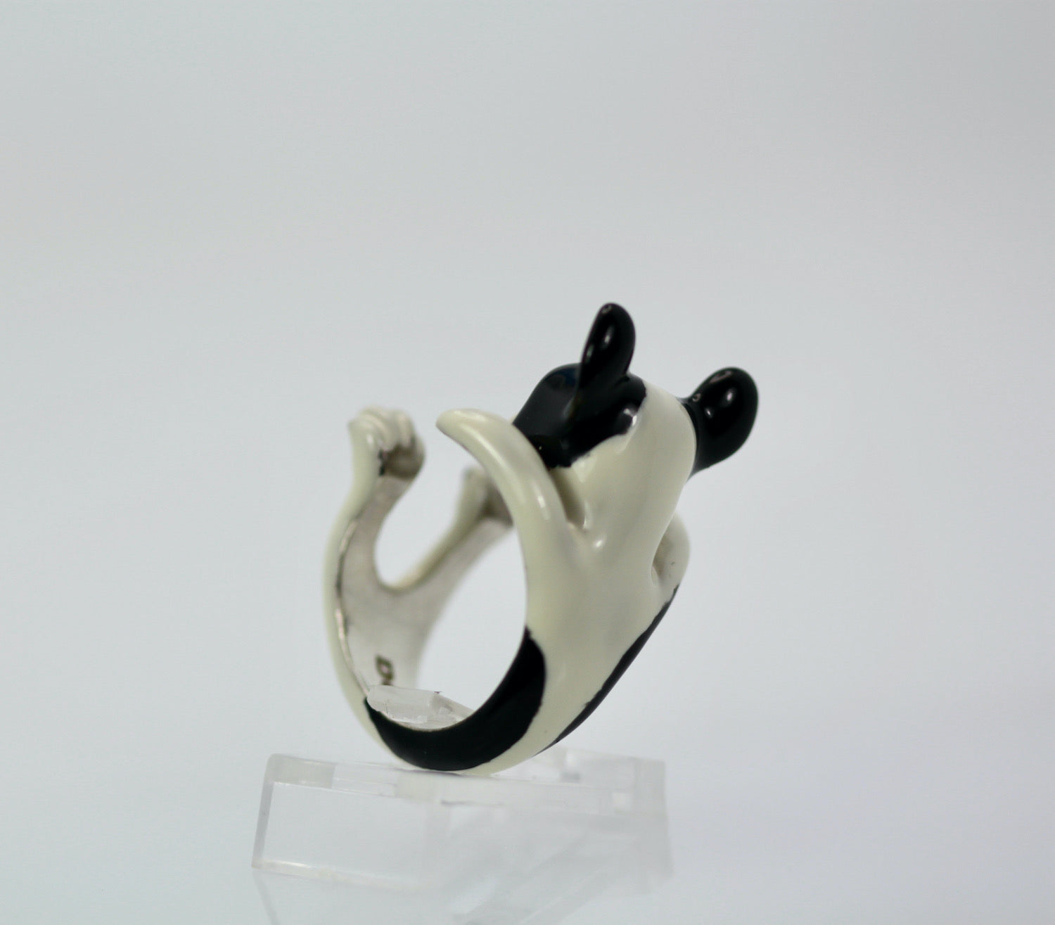 Enamel Silver Boston Terrier Dog - Detail View 1 | Cris Notti Jewels