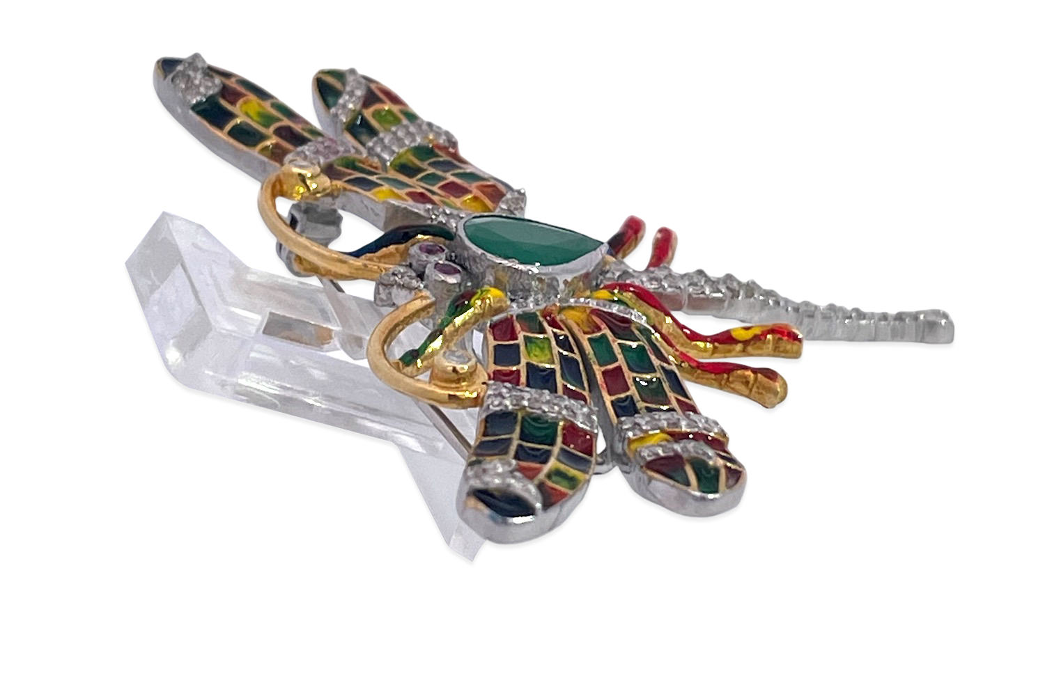 Enamel Dragonfly Diamond Pendant - Detail View 6 | Cris Notti Jewels