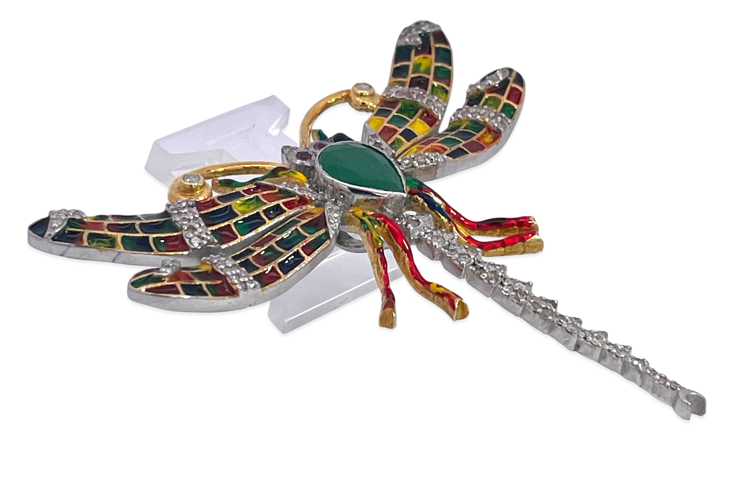 Enamel Dragonfly Diamond Pendant - Detail View 9 | Cris Notti Jewels