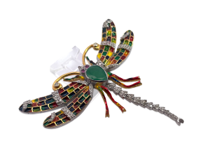 Enamel Dragonfly Diamond Pendant - Fine Estate & Vintage Jewelry | Cris Notti Jewels
