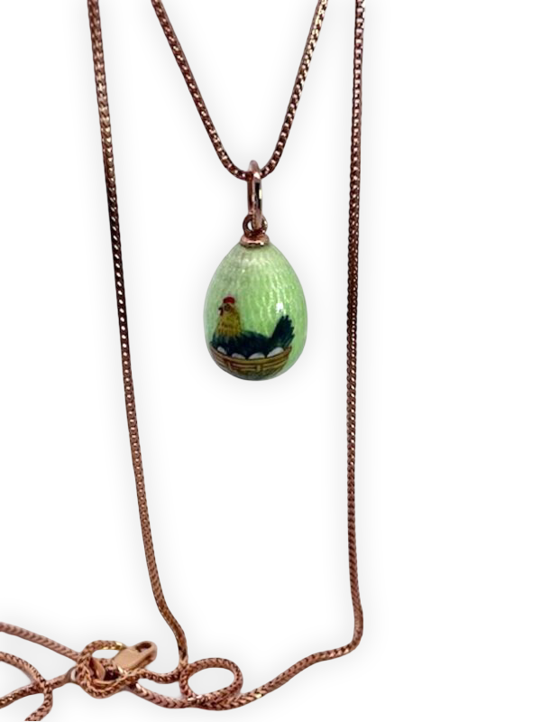 14K Yellow Gold Enamel Egg Pendant - Detail View 5 | Cris Notti Jewels