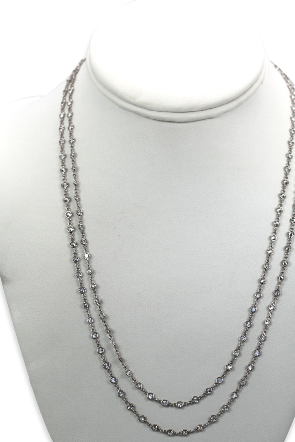 Diamond Platinum Eternity Necklace - Fine Estate & Vintage Jewelry | Cris Notti Jewels
