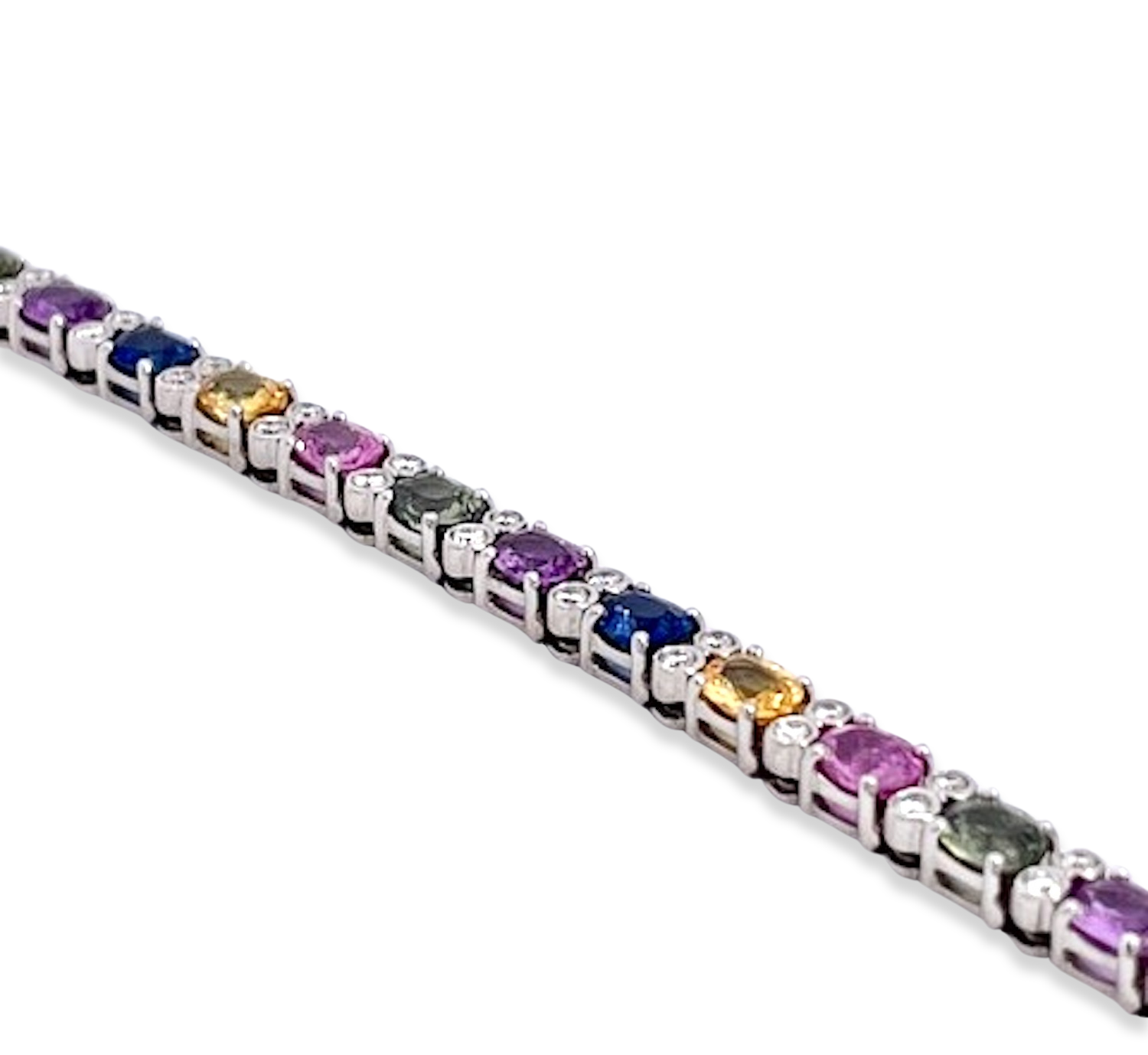 Multi Colored Fancy Sapphire Diamond Bracelet - Detail View 1 | Cris Notti Jewels
