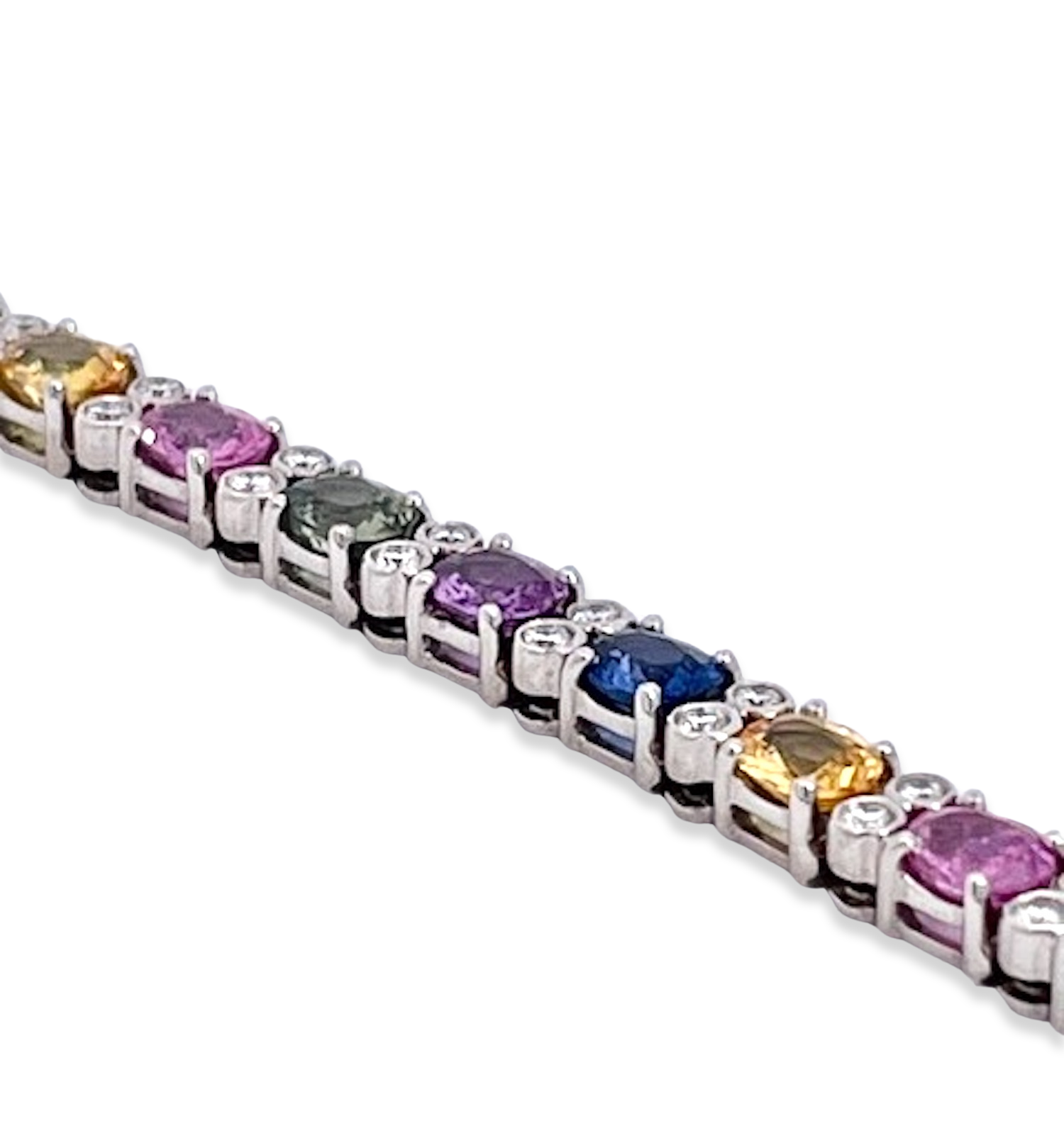 Multi Colored Fancy Sapphire Diamond Bracelet - Detail View 4 | Cris Notti Jewels