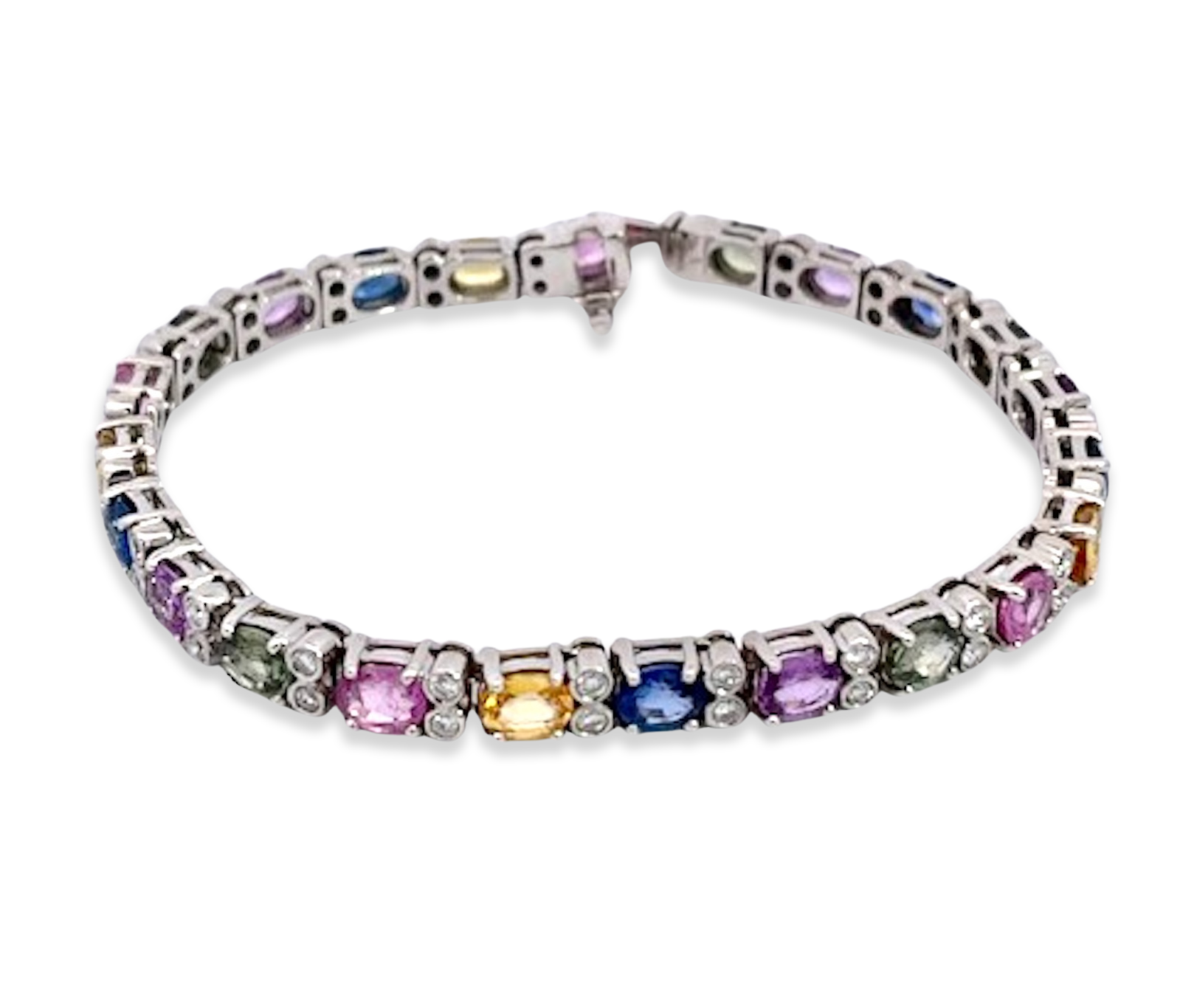 Multi Colored Fancy Sapphire Diamond Bracelet - Detail View 7 | Cris Notti Jewels