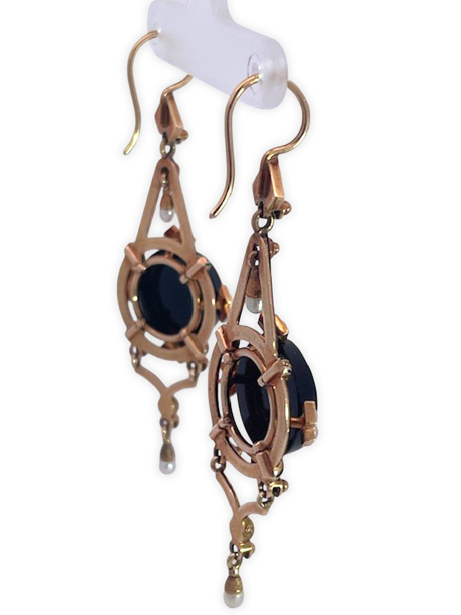 14K Sardonyx Cameo Split Pearl Brooch and matching Earrings - Detail View 5 | Cris Notti Jewels