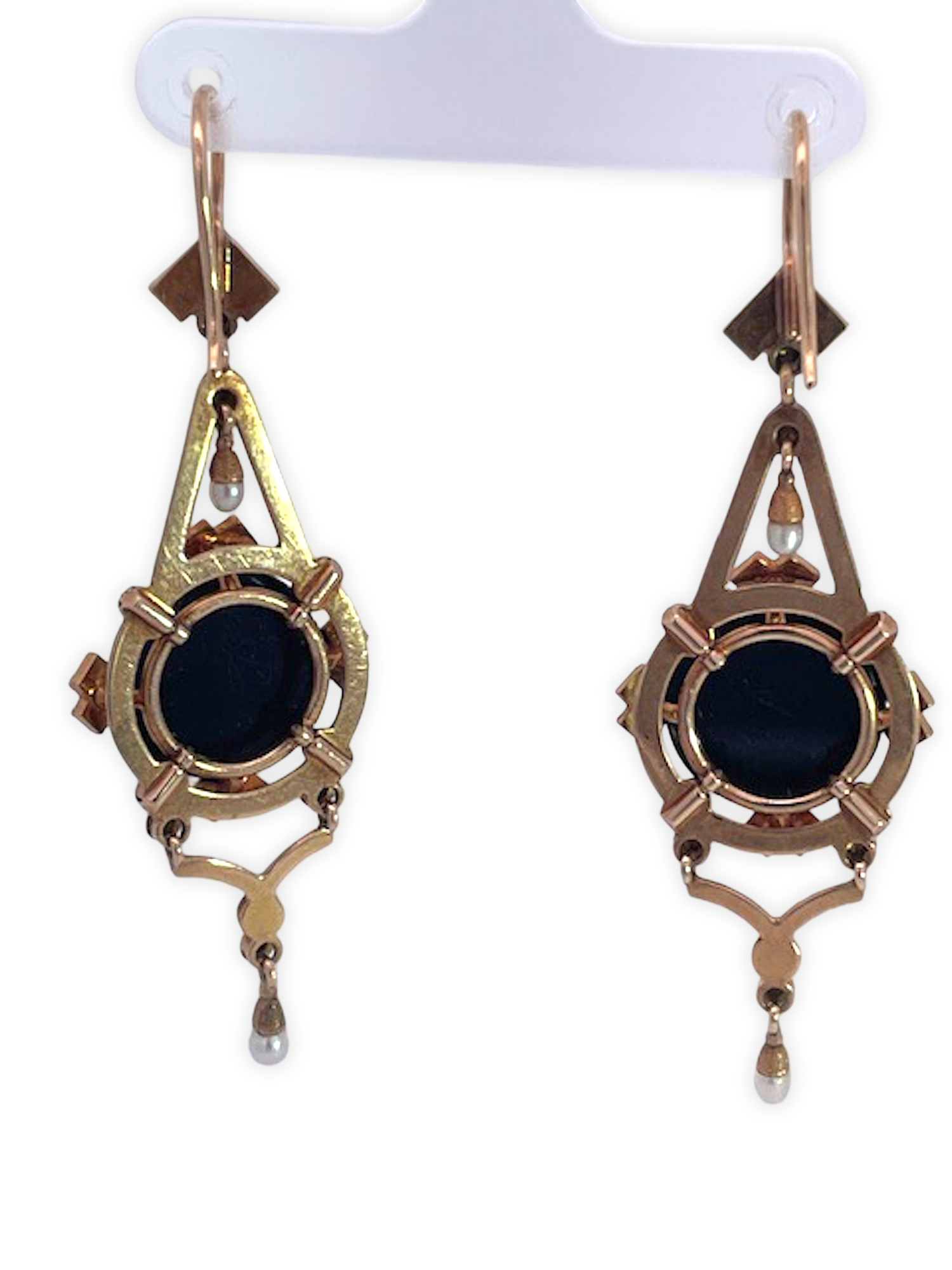 14K Sardonyx Cameo Split Pearl Brooch and matching Earrings - Detail View 6 | Cris Notti Jewels