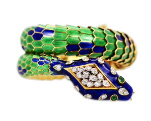 Enamel Articulated Snake Bracelet - Fine Estate & Vintage Jewelry | Cris Notti Jewels