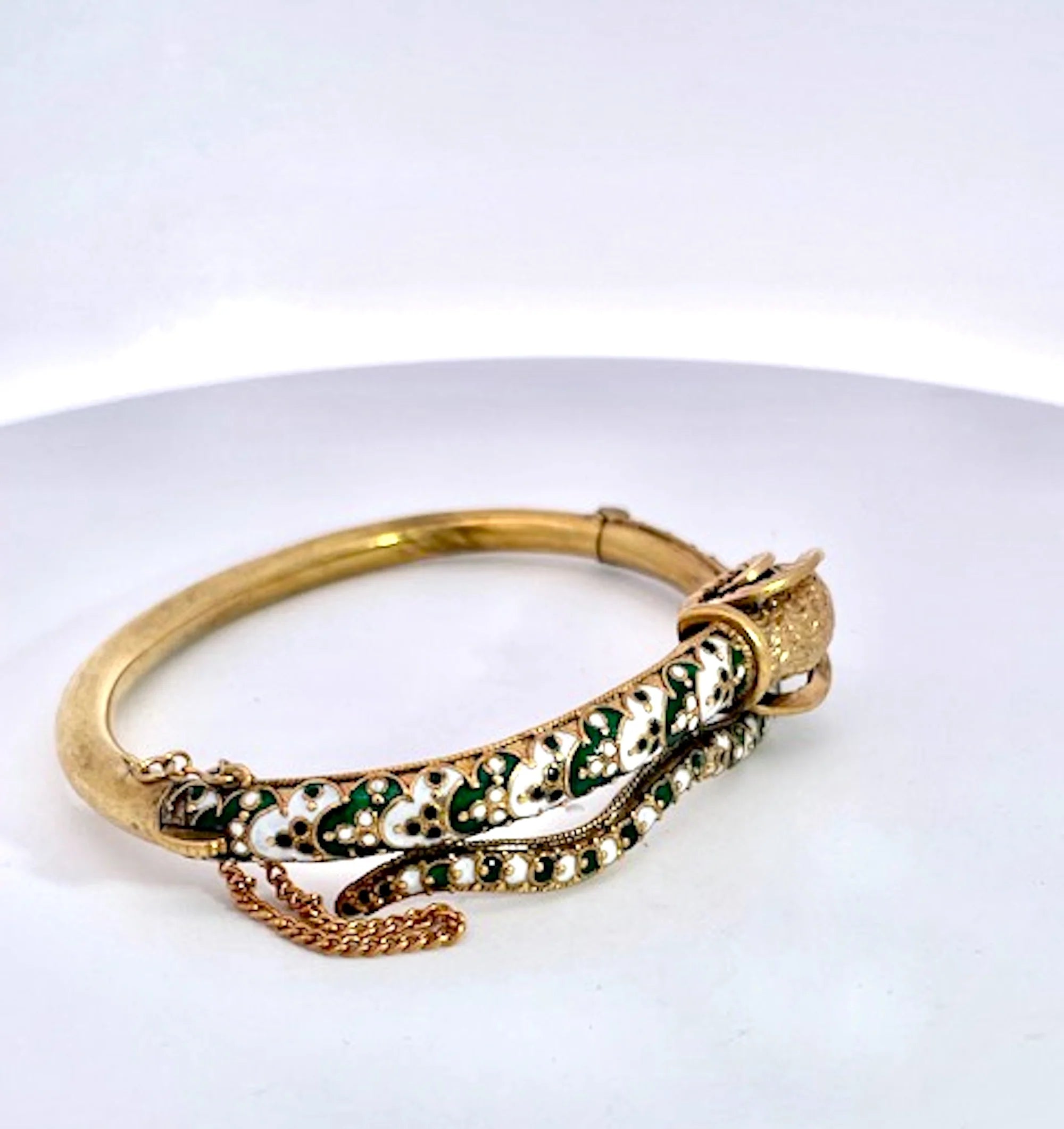 Enamel Ram Bracelet 9K - Fine Estate & Vintage Jewelry | Cris Notti Jewels