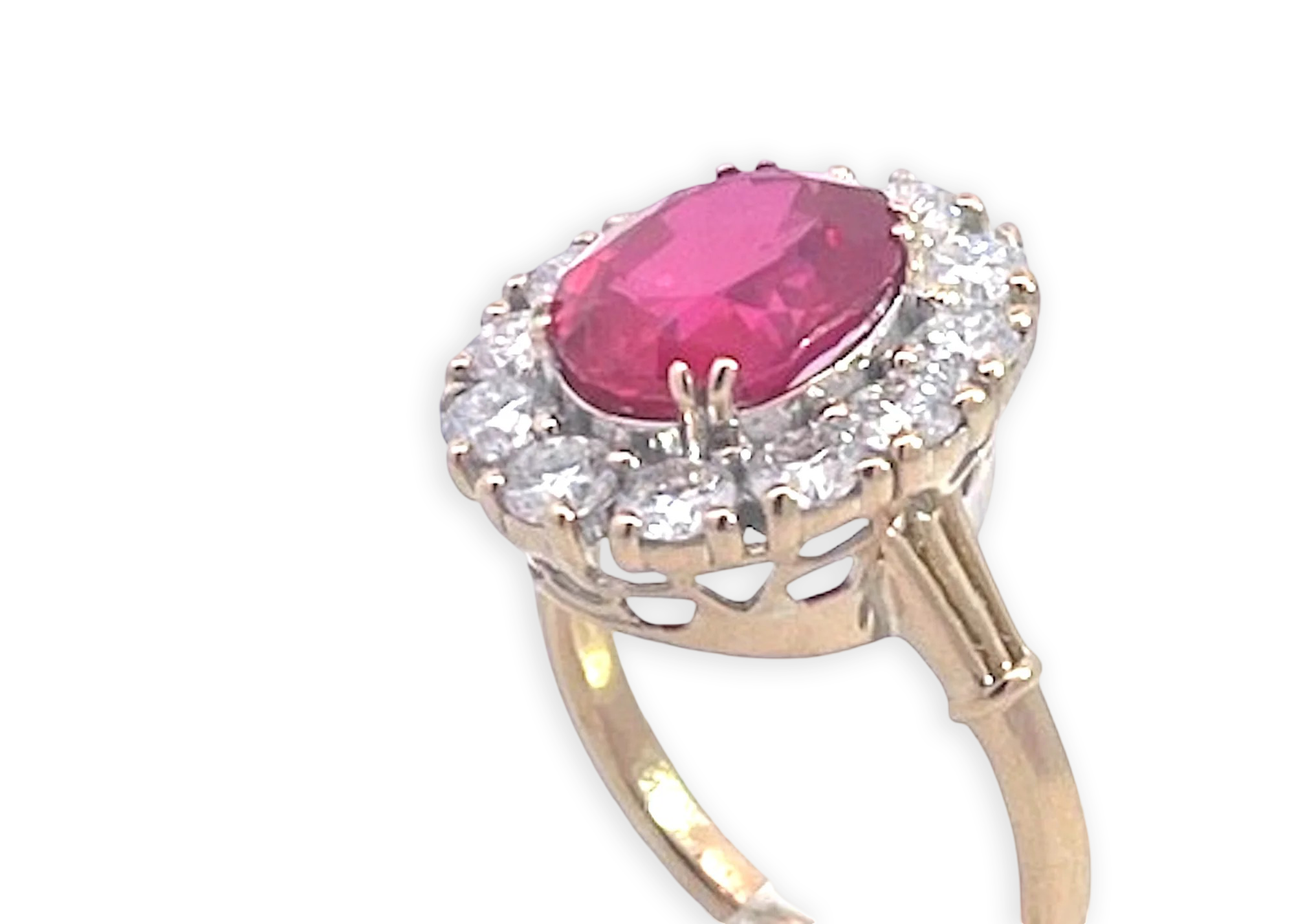 18K Yellow Gold Ruby and Diamond Ring - Detail View 3 | Cris Notti Jewels