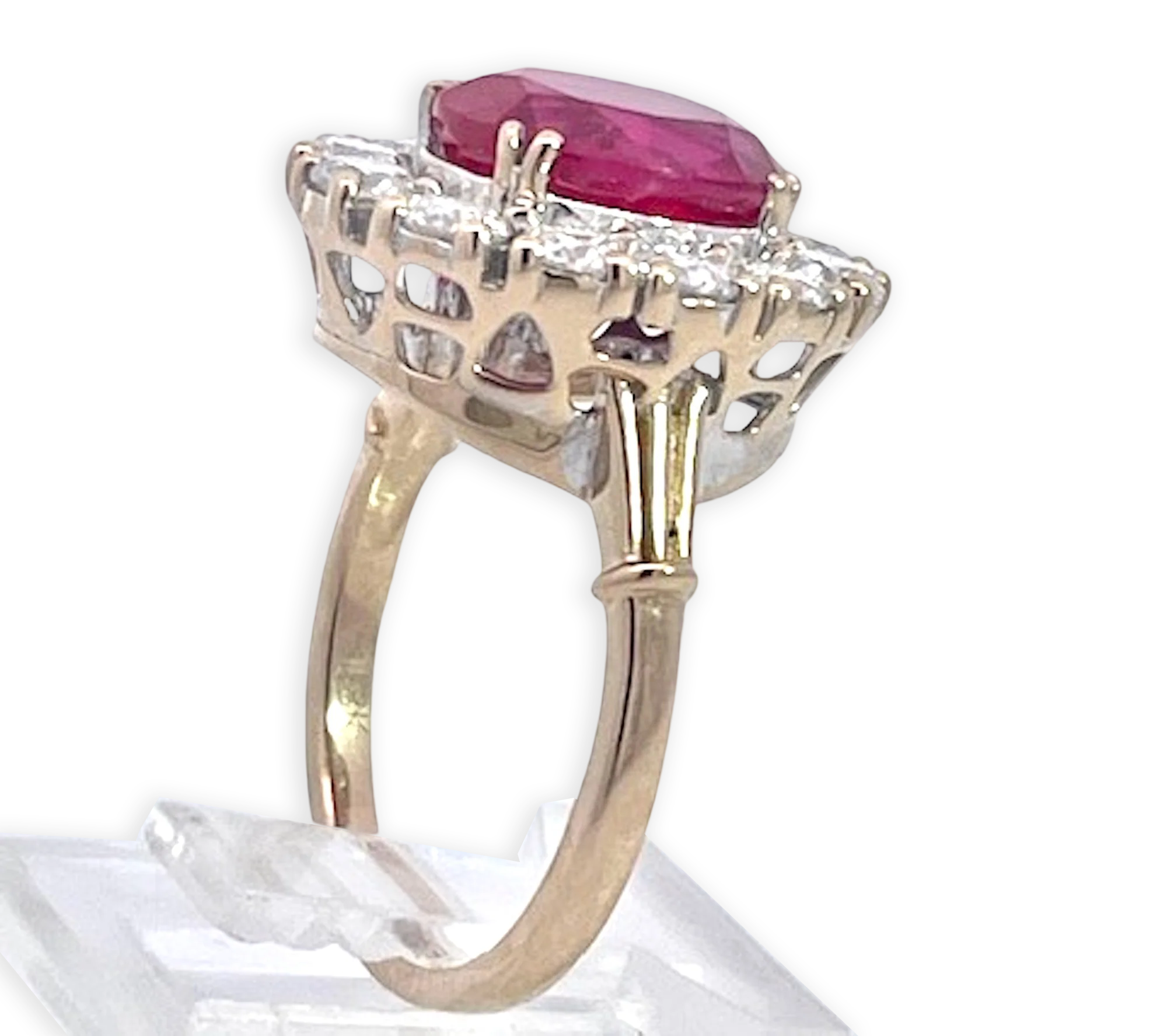 18K Yellow Gold Ruby and Diamond Ring - Detail View 4 | Cris Notti Jewels