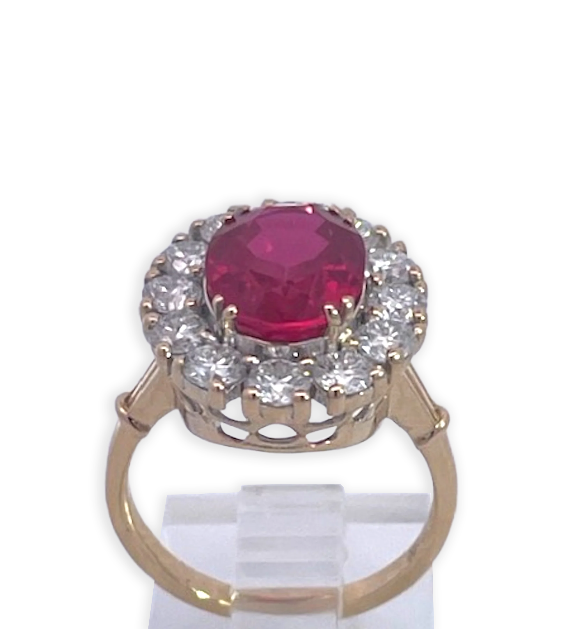 18K Yellow Gold Ruby and Diamond Ring - Detail View 6 | Cris Notti Jewels