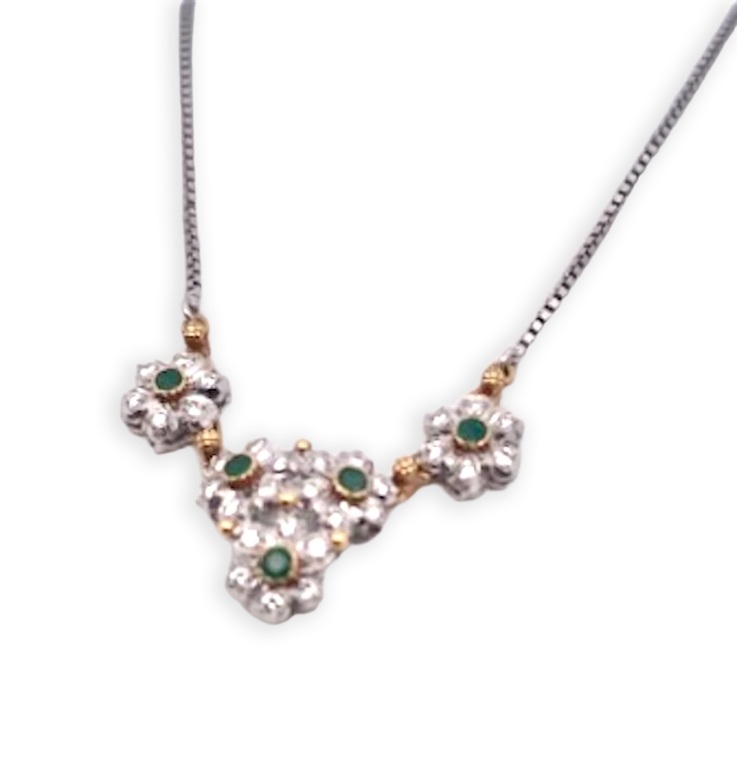 Buccellati Garland Necklace Emeralds Diamonds 18K - Detail View 2 | Cris Notti Jewels