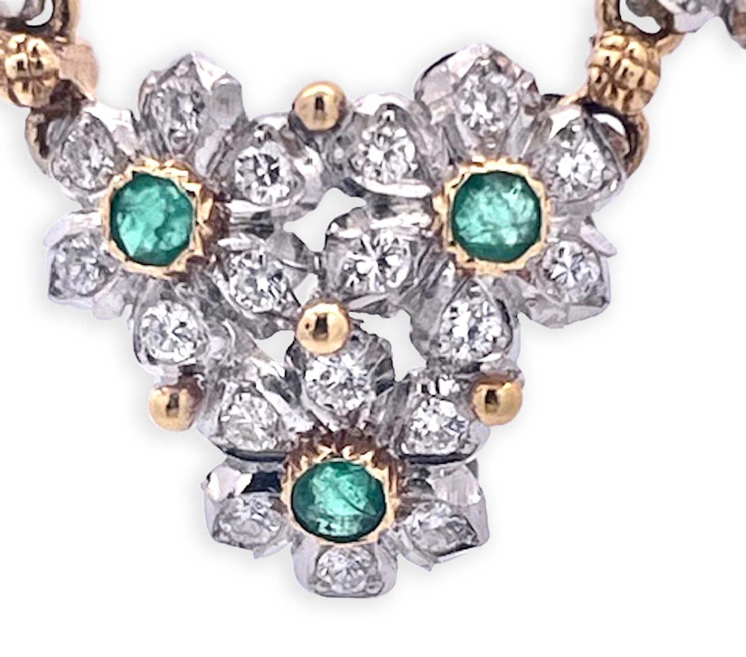 Buccellati Garland Necklace Emeralds Diamonds 18K - Detail View 8 | Cris Notti Jewels