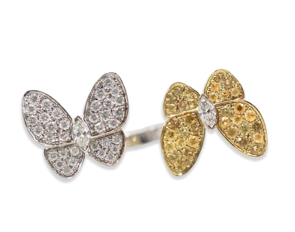 Van Cleef Double Butterfly Ring - Fine Estate & Vintage Jewelry | Cris Notti Jewels